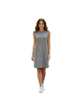 Tek Gear DryTek Sleeveless Hoodie Dress Gray Size L Athleisure
